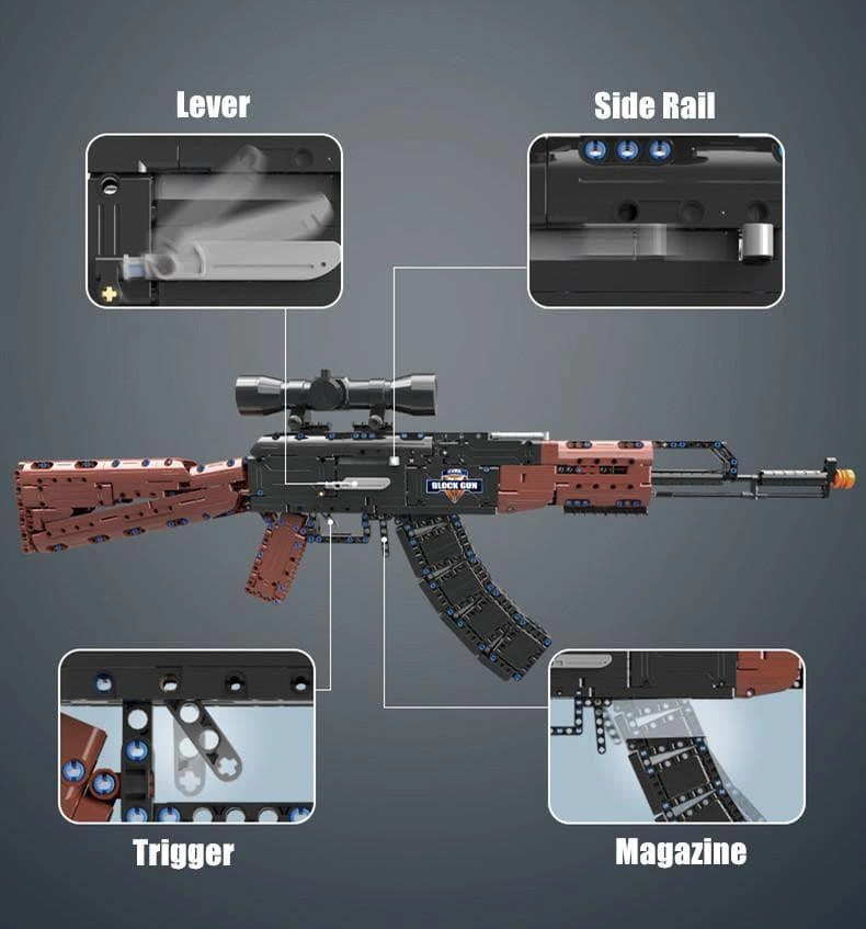Epic AK-47 Building Blocks Set: Build Your Own Tactical Machine Gun!