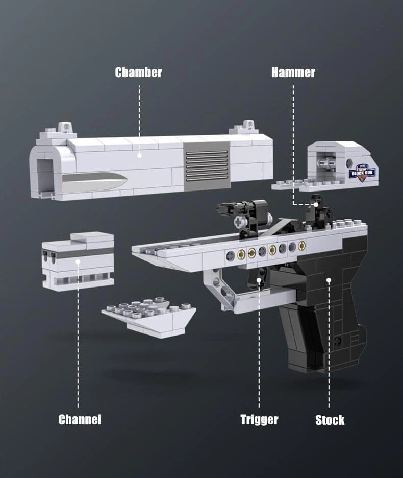 Build Your Own 1:1 Double Barrel Pistol Block Set – Action Starts Now!